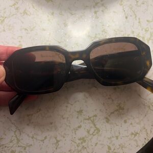 Prada Used Tortoise Shell Sunglasses Geometric Shape